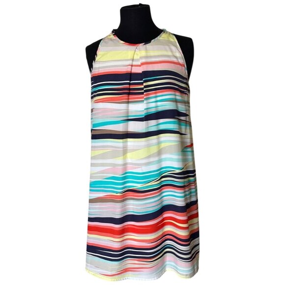 Women's Speechless Mini Shift Dress Multicolor Stripes Polyester Junior's Size S - Picture 1 of 15